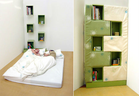 small-spaces-bookcase-bed