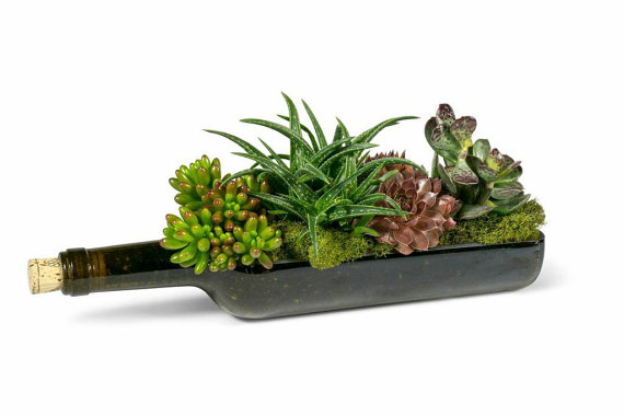 eco etsy wine bottle garden