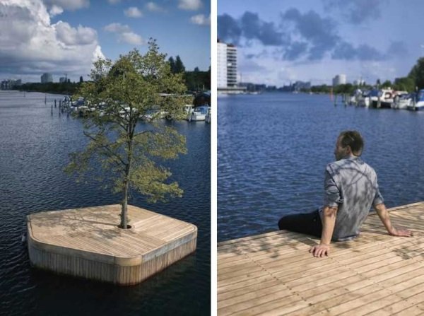 Isle Go: Floating Islands Buoy Copenhagen Harbor