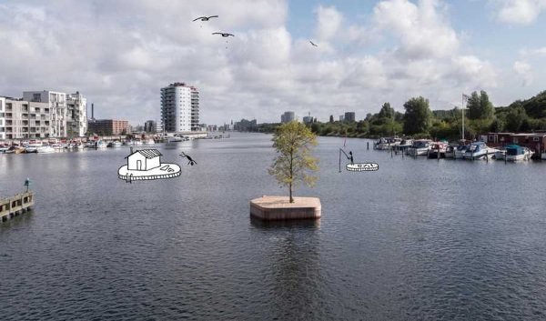Isle Go: Floating Islands Buoy Copenhagen Harbor