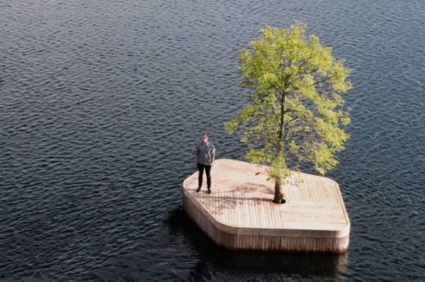 Isle Go: Floating Islands Buoy Copenhagen Harbor