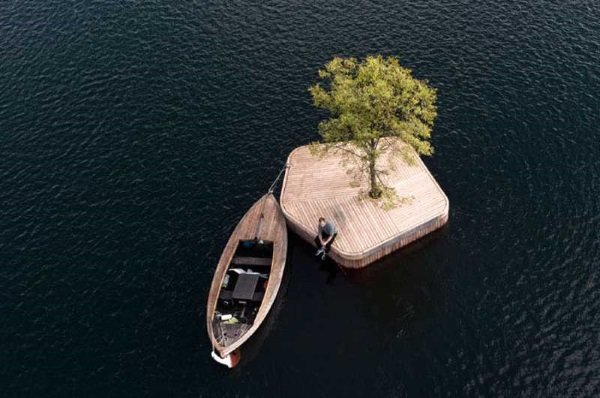Isle Go: Floating Islands Buoy Copenhagen Harbor