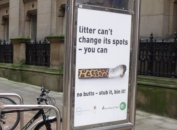 Has Bin: 10 Unfiltered Cigarette Butt Bins & Signs