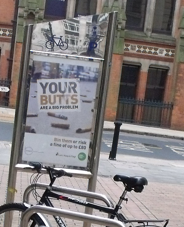 Has Bin: 10 Unfiltered Cigarette Butt Bins & Signs