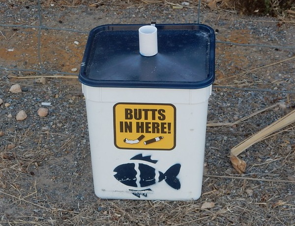Has Bin: 10 Unfiltered Cigarette Butt Bins & Signs