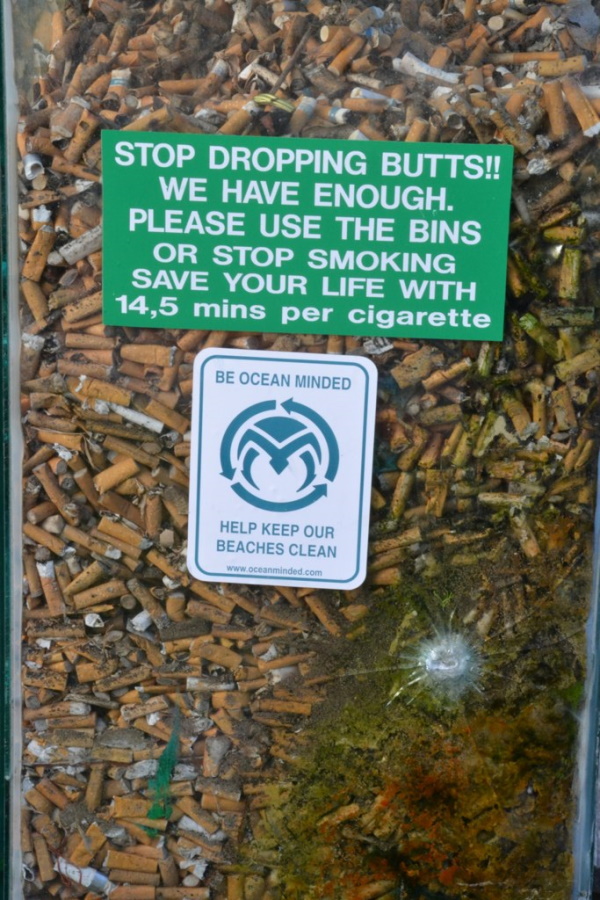 Has Bin: 10 Unfiltered Cigarette Butt Bins & Signs